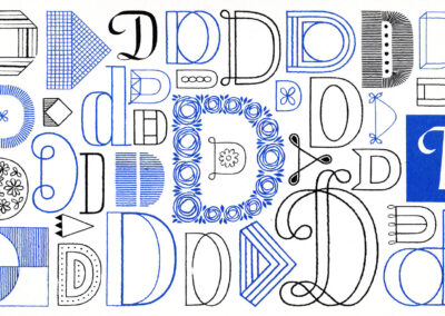 La lettre D — A Handbook of Lettering for Stitchers, Elsie Svennås, 1973