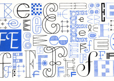 Les lettres E et F — A Handbook of Lettering for Stitchers, Elsie Svennås, 1973