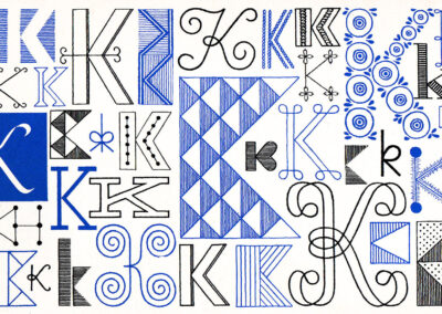 La lettre K — A Handbook of Lettering for Stitchers, Elsie Svennås, 1973