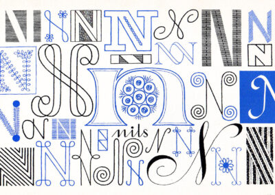 La lettre N — A Handbook of Lettering for Stitchers, Elsie Svennås, 1973