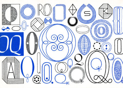 Les lettres O et Q — A Handbook of Lettering for Stitchers, Elsie Svennås, 1973
