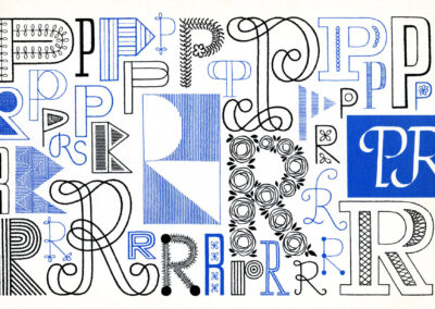 Les lettres P et R — A Handbook of Lettering for Stitchers, Elsie Svennås, 1973