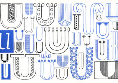 La lettre U — A Handbook of Lettering for Stitchers, Elsie Svennås, 1973