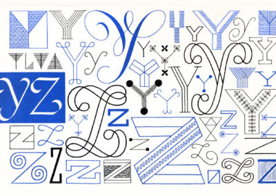 Les lettres Y et Z — A Handbook of Lettering for Stitchers, Elsie Svennås, 1973
